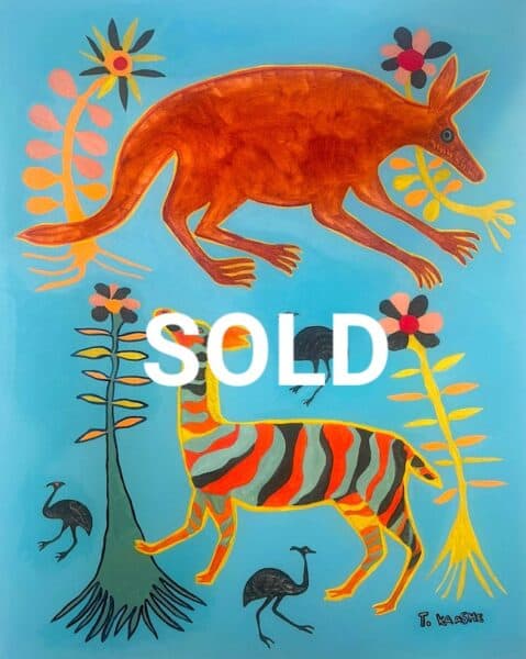 Thamae Kaashe - Aardvark and Other Animals (80x100cm)