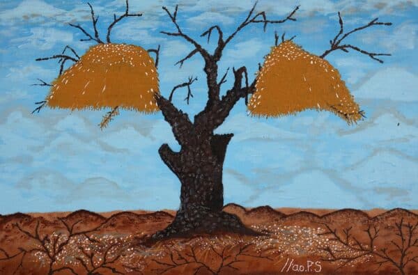 Piet Skoen - Thorn Tree with Weaver Bird nest