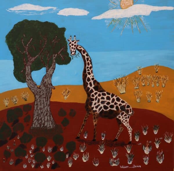 Willem Bosman - Giraffe Grazing