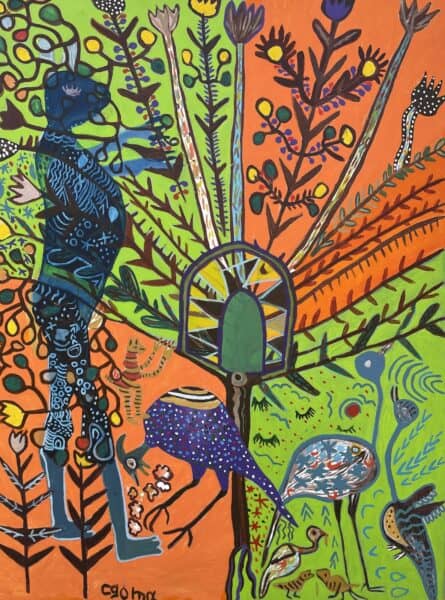 Cgoma Simon-Man collecting Wild Berries-136x100cm