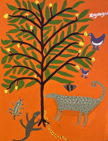 Xagu Qoma-Animals and Insects around Wild Berry Bush-65x50cmjpg